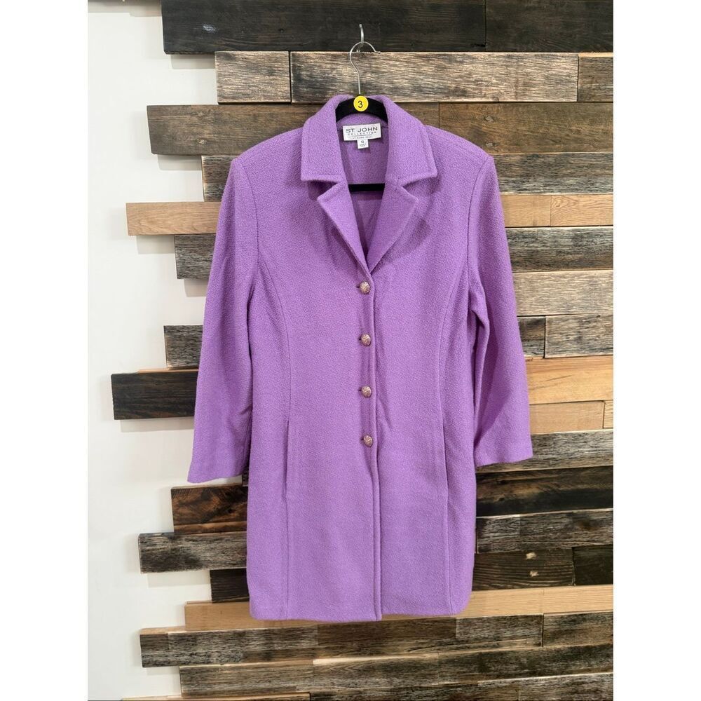 St John Collection Purple Knit Blazer By Marie Gray Size 12